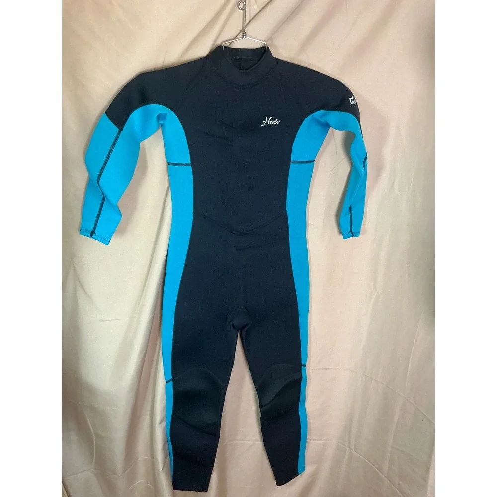 Hevto Wetsuit Kids Size 12 Black Blue New 3/2mm Neoprene Full Body‎ Long Sleeve